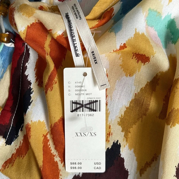Anthropologie Printed Swim Coverup Strappy Kaftan Style Size XXS/ XS - Picture 5 of 8